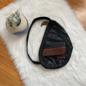 L.L. Bean Black and Brown Backpack